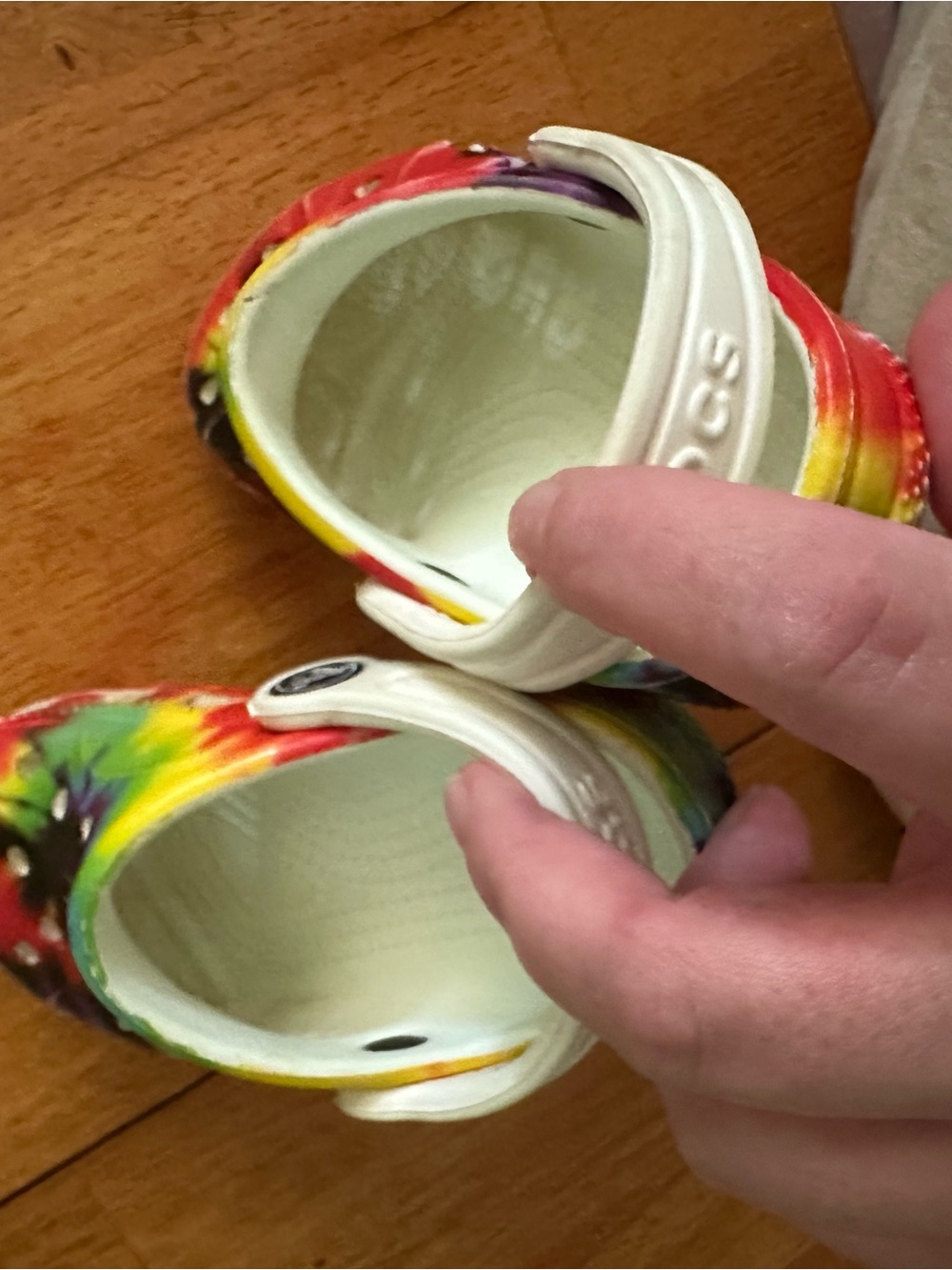 CROCS Kids Tie-Dye Clog Sandals with White Strap